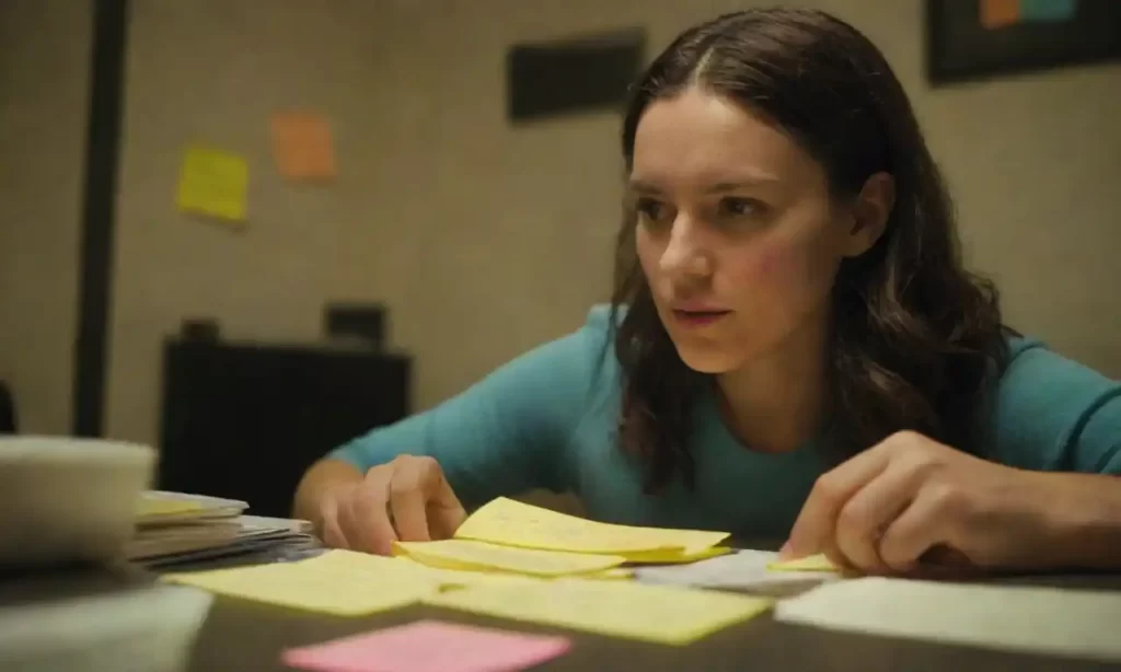 Una persona dirigida metas en un diario